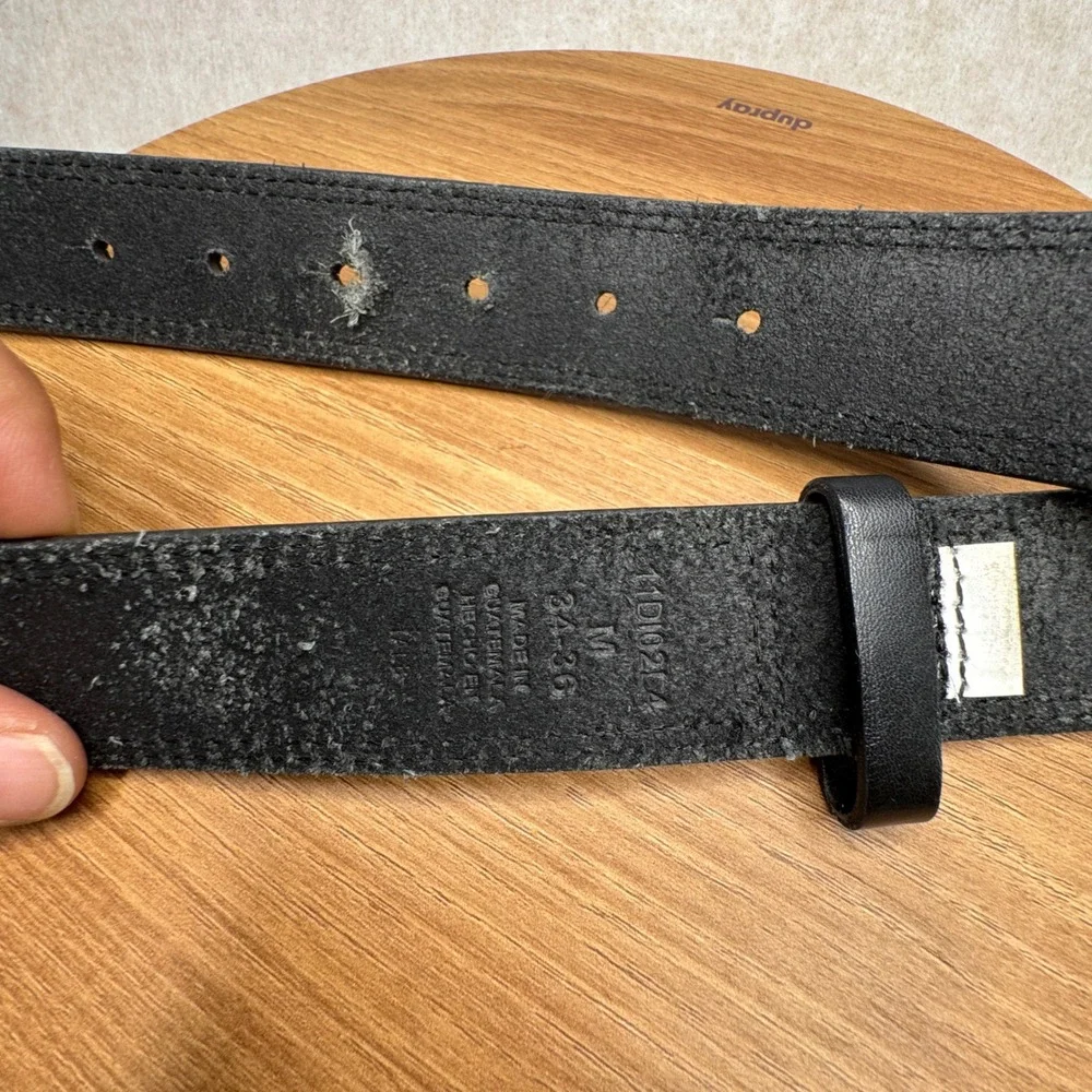 Dickies‎ Black Leather Belt Work Utility Adjustable Leather Buckle Size M 34-36